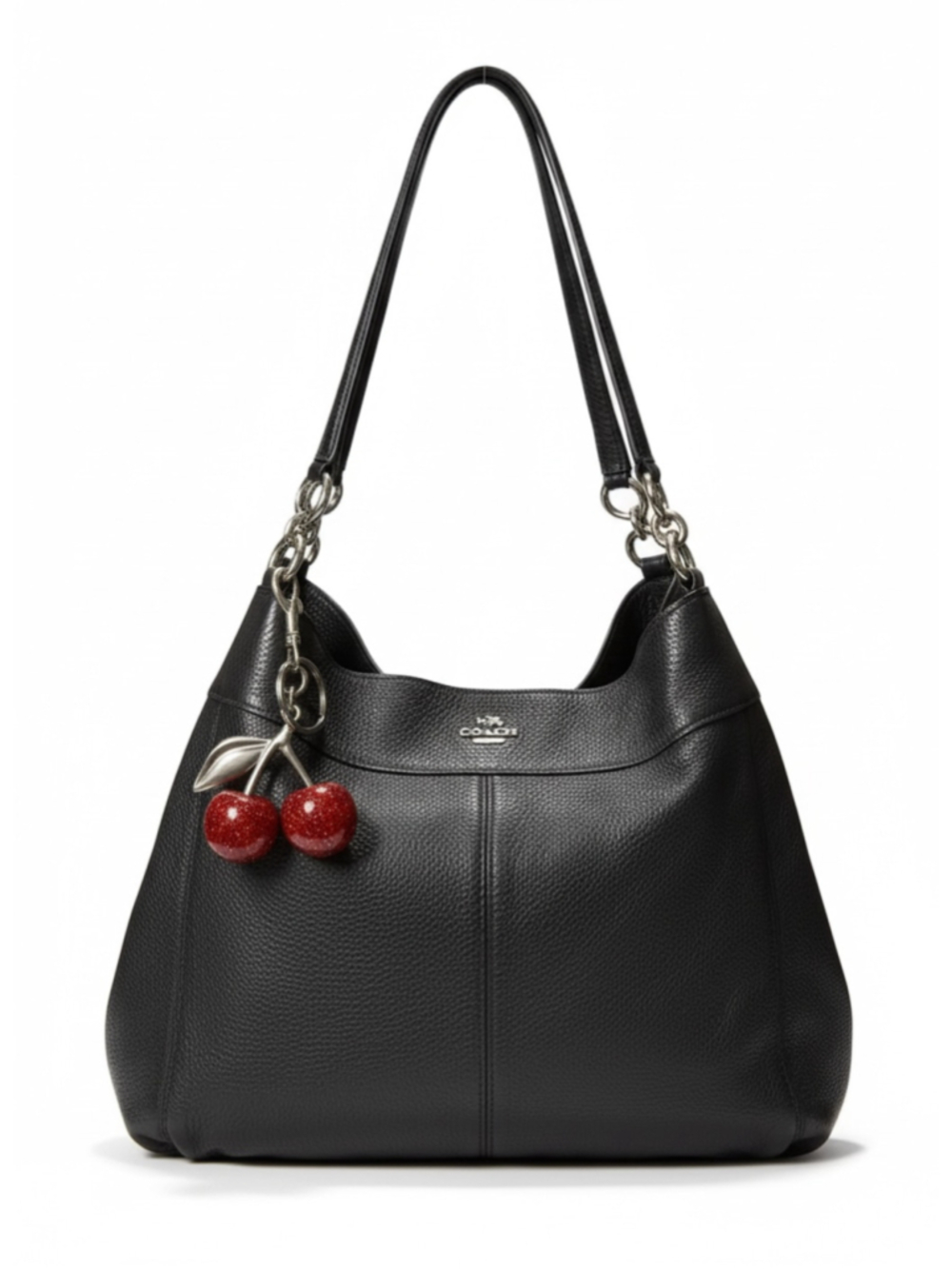 Coach alexy Black Pebble Leather Hobo Shoulder Bag